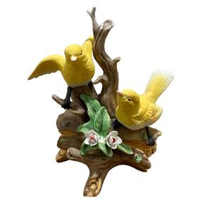 Vintage 70’s Royal Crown Yellow Canary Birds Figurine EUC